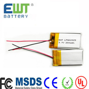 Batería de Polímero de Litio 3.7V 502025 200mAh/180mAh Ligera, Súper Pequeña, Recargable 502025 - Product Image 2