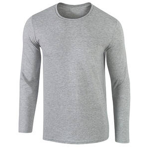 180 Gsm Unisex hombres cuello redondo <span class=keywords><strong>manga</strong></span> <span class=keywords><strong>larga</strong></span> suave 100% algodón cuello redondo deportes Casual liso Oem Logo personalizado camiseta camisetas - Product Image 4