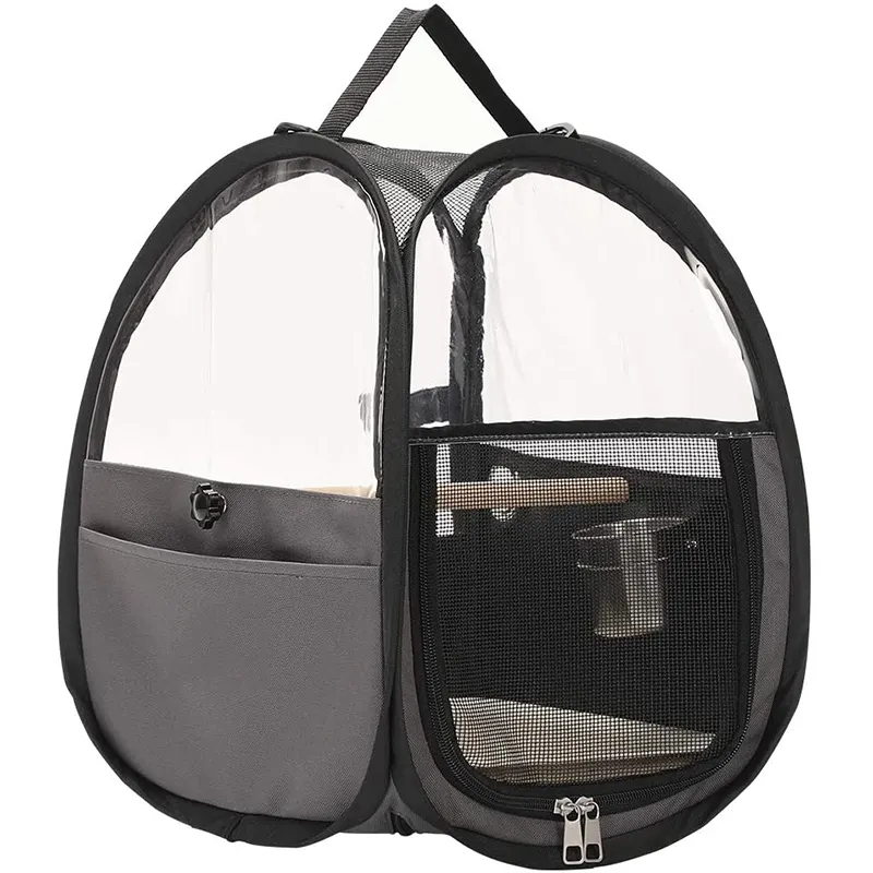 PVC Transparente Bird Carrier Cage Portátil Pet Birds Papagaio Travel Bag