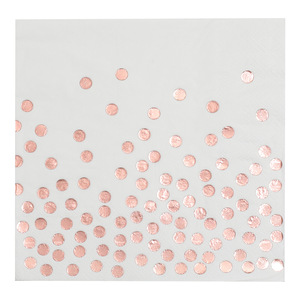Paper Napkins White Rose Gold Polka Dots 330mm Disposable For Birthday Parties Decorations - Product Image 5