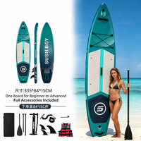 Planche de paddle gonflable tout usage 335x84x15cm en EVA PVC double couche pour le surf, la pêche, le kayak et la course en plein air