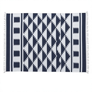Hot Kilim Tapis en laine faits à la main Prix de gros Tapis Kilim noirs par un fabricant indien à bas prix Tapis ITHL - Product Image 1