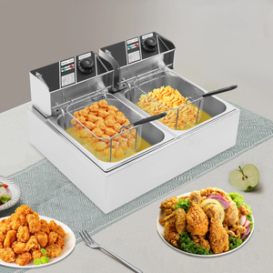 Friteuse électrique professionnelle à double cuve en acier inoxydable - Product Image 3