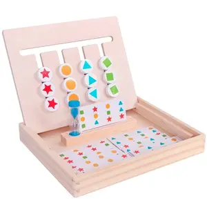 Montessori Preschool Learning Toys Slide Puzzle Board Color Shape Sorting Matching Logic Game For Kids Age 3 4 5 6 Years Old