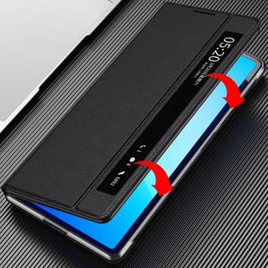 Étui de Téléphone Pliant avec Support pour <span class=keywords><strong>Huawei</strong></span> <span class=keywords><strong>Mate</strong></span> X2, Housse en Cuir Fine et Légère avec Fenêtre Intelligente - Product Image 5