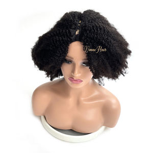 VMAE <span class=keywords><strong>Perruque</strong></span> <span class=keywords><strong>demi</strong></span>-tête en cheveux humains bruts alignés avec les cuticules, boucles <span class=keywords><strong>afro</strong></span> exotiques frisées 4A 4B 4C, style cambodgien, pour femmes noires - Product Image 3