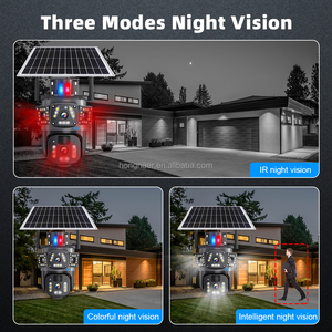 Hongnaer 4MP 3 Video kablosuz güneş enerjili PTZ etüt güvenlik kamera çift Lens açık Pro Pro 4G Sim kart CCTV güneş kamera - Product Image 6