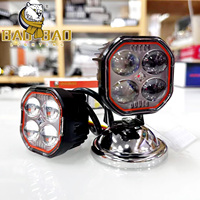 Feux de conduite miniatures à 4 lentilles, yeux de démon rouges, en aluminium, blancs et jaunes, clignotants, phares avant pour motos, pièces de moto