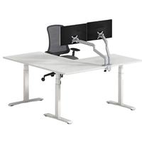 Bureau debout en métal en forme de L, hauteur réglable, table de direction avec cadre métallique pliable, design moderne et convertible