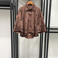 OUDIAN Ensemble deux pièces décontracté pour femme, chemise à manches courtes à col orné de strass délicats, best-seller