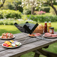 Barbecue portable pliable compact au charbon de bois pour camping, pique-nique, jardin, randonnée – Facile à ranger