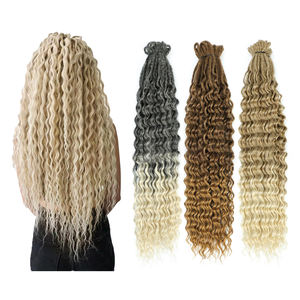 Shinein Boho Style Bouclés Synthétiques Dreadlock Boîte Tresses Ombre Blonde Double Extrémité Extensions de Cheveux avec Extrémités Bouclées - Product Image 1