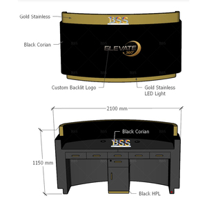 Mostrador de Servicio al Cliente, Moderno, de Acrílico Negro, Mostrador de Recepción para Resort, Mesa de Recepción Contemporánea para Tienda Minorista - Product Image 2