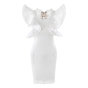 Design unique diamants mode robes de <span class=keywords><strong>cocktail</strong></span> femmes élégante <span class=keywords><strong>plume</strong></span> Club <span class=keywords><strong>robe</strong></span> de pansement - Product Image 6