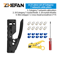 Kit d'outils de réparation de réseau informatique 11 en 1, testeur de câble LAN, coupe-fil, tournevis, pinces, outil de sertissage