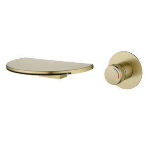 Robinet de lavabo moderne à une poignée <span class=keywords><strong>Mitigeur</strong></span> mural encastré en cuivre et laiton avec cascade pour baignoire - Product Image 1