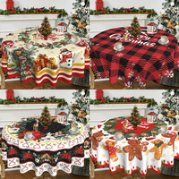 Nappe Circulaire de Noël Tendance – Vente en Gros – Décoration de Table à Manger pour la Maison – Housse de Table à Motifs Festifs pour Fêtes à Domicile