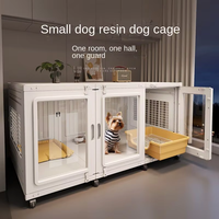 Cage pour chien et chat en résine, transparente, de luxe, écologique, à motif solide, pour animaux de compagnie de petite race, maison pour chat, villa pour chien, pour l'intérieur