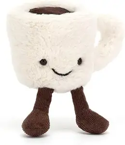 공장 맞춤형 봉제 장난감 부드러운 커피 컵 봉제 인형 창조적 인 미소 표현 커피 컵 인형 장난감 인형