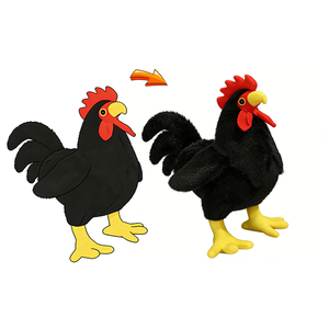 UYEAH CE EN71 Juguete de Peluche de Pollo Personalizado, Lindo y Adorable, con Relleno de Algodón PP, Personaje de Pollo Negro Real, Juguetes de Dibujos Animados - Product Image 1