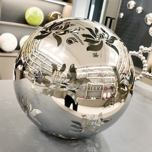 كرة معدنية مخصصة مقطوعة بالليزر ثلاثية الأبعاد من الفولاذ المقاوم للصدأ مجوفة لخزانة العرض - Product Image 1