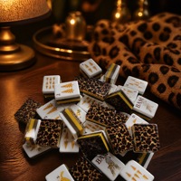Jeu de Mahjong Américain 160 Tuiles Léopard Doré Acrylique 4 Couches Gravé Vente en Gros Personnalisé OEM Luxe