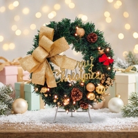 Guirlandes diagonales de Noël en rotin artificiel de 40 cm pour la vente en gros, décorations pour portes, fenêtres, maisons et lieux de fête
