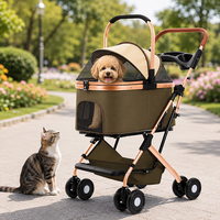 Carrito Plegable Portátil para Mascotas, con Cesta Separable, para Perros y Gatos Pequeños y Medianos, Accesorios para Paseos al Aire Libre