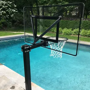 Piscine côté basket cerceau vinyle revêtement acrylique panneau arrière carré pôle système de basket-ball