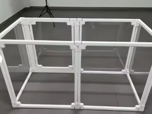 Caja sólida moderna ecológica de gran tamaño para perros, Corralito, cierre de botón, fácil montaje, ruedas de plástico resistente para mascotas - Product Image 5