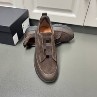 Chaussures décontractées pour hommes, en cuir de vachette, sans lacets, à semelle épaisse antidérapante, couleur unie, avec fonction rehausseur de taille