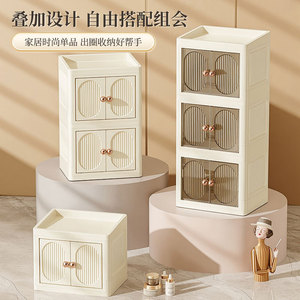Étagère de rangement cosmétique à 3 niveaux, organisateur de maquillage anti-poussière pour bureau, boîte de rangement pour soins de la peau en matériau PP - Product Image 4