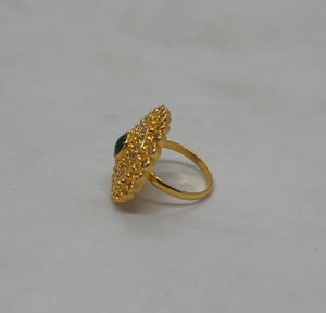 Exquisite Round Green <b>Crystal</b> <b>Ring</b> Gold Plated Layered Halo Cubic Zirconia Statement <b>Ring</b> Ethnic Fashion Jewelry Wholesale - Product Image 4