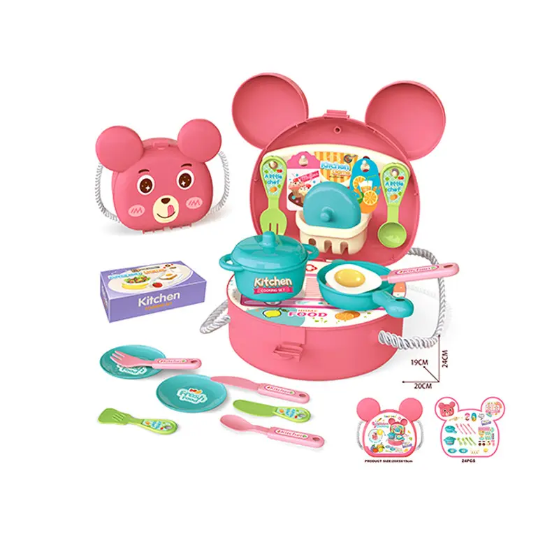 Crianças cozinhar cozinha Pretend Play brinquedos conjunto crianças felizes Bolsas De Ombro Set Brinquedos Meninas Brinquedos