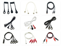 Câble testeur avec prise audio TRS 3,5 mm à angle droit vers pinces crocodiles rouges et noires, câble jack 3,5 mm vers pince crocodile