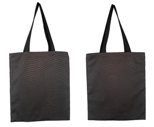 Eco Friendly Black <b>Canvas</b> <b>Tote</b> Bag Reusable Shopping Shoulder Bags Long Handles Zipper Closure Letter Pattern Large Capacity - Product Image 5
