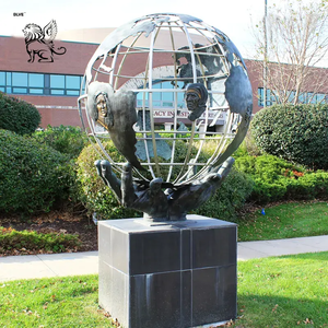 Statue de la Terre <span class=keywords><strong>en</strong></span> métal poli <span class=keywords><strong>miroir</strong></span>, grande décoration de jardin d'extérieur, sculpture de globe terrestre <span class=keywords><strong>en</strong></span> acier inoxydable - Product Image 4