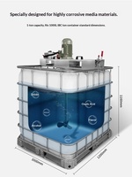 Mezclador vertical anticorrosión de acero inoxidable 316 para bidones IBC con motor y paleta de PTFE para alimentos, salmuera, ácido y soda cáustica