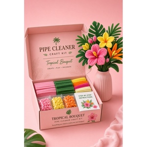 Kit de Manualidades con Limpiapipas para Hacer Ramos Tropicales, Set de Tallos de Chenilla para Hacer Flores con Instrucciones Paso a Paso - Product Image 1