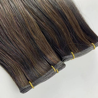 Extensions de cheveux russes fins et invisibles, 100 % cheveux humains Remy teints, doublement étirés, alignés sur les cuticules, en vrac, d'origine éthique