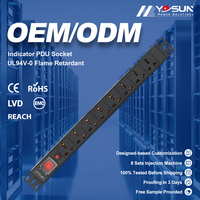 Bloc d'alimentation universel robuste à 8 prises UK pour montage en rack, unité de distribution d'alimentation IEC pour armoire serveur avec indicateur, prise PDU