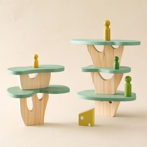 Rompecabezas adornos accesorios de fotografía hecho a mano árbol de madera bosque escena juguetes de construcción casa villano bloques de construcción Juguetes - Product Image 3