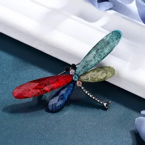 Produsen Dragonfly Hewan Wanita Aloi Pin Pakaian Pernikahan Vintage Bros Anak Perhiasan Hadiah Natal Pin Enamel Kustom