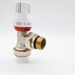 DN15-DN25 piedino 1.6Mpa ad angolo in ottone PPR manuale valvola termostatica <span class=keywords><strong>per</strong></span> il controllo della temperatura di riscaldamento hvac - Product Image 5