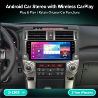 Autoradio spécifique au véhicule pour Toyota 4 Runner 2010-2019, écran QLED 10,33'', CarPlay sans fil, Android Auto, unité principale Android