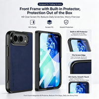 Étui de protection pour iPhone Duo Fold, design élégant et luxueux, protection d'écran intégrée, protection de cadre avant, découpes précises, ajustement fin, étui pour lunettes