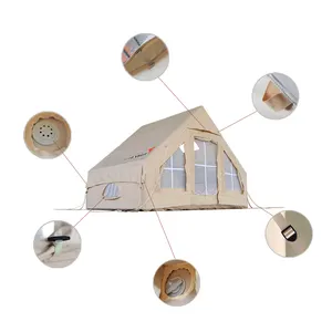 High Quality Low Price Customized 6 Sqm PVC Airtight Beam Pole Inflatable Camping House Tent for Qatar