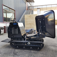 Kostenloser Versand 1200 kg Mini-Dumper-Preis Kleiner Raupentransporter Dieselmotor Selbstladender Muldenkipper Raupenfahrzeug zum Verkauf