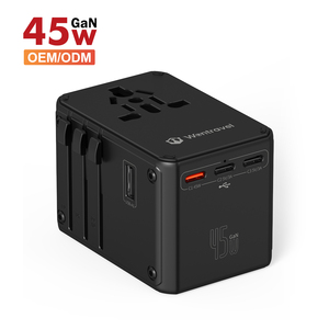 Wontravel <b>Multi</b> Plug 45W GaN PPS Worldwide Universal US Travel <b>Adapter</b> with 2USB 3Type C - Product Image 1
