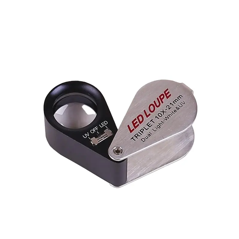 Led Juwelier Vouwen Loupe Sieraden Vergrootglas Loupe Met Uv Licht